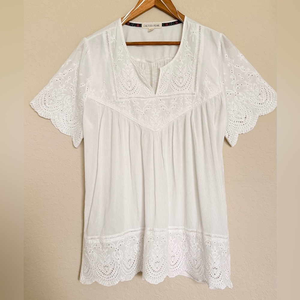 White Eyelet Boho Blouse – Romantic & Timeless